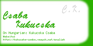 csaba kukucska business card